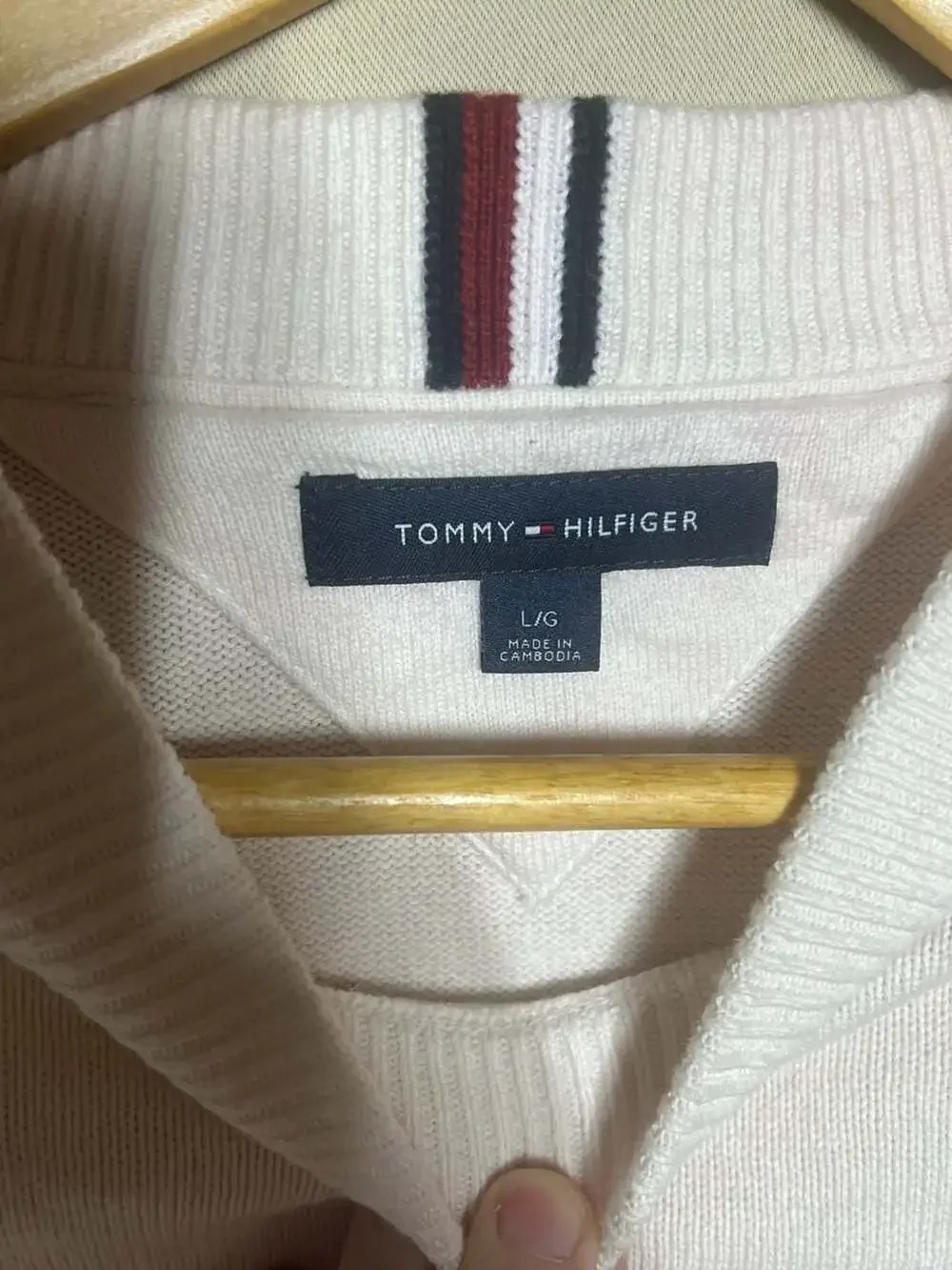 Tommy Hilfiger New York Since 1985 Sweater Size L White Cotton
